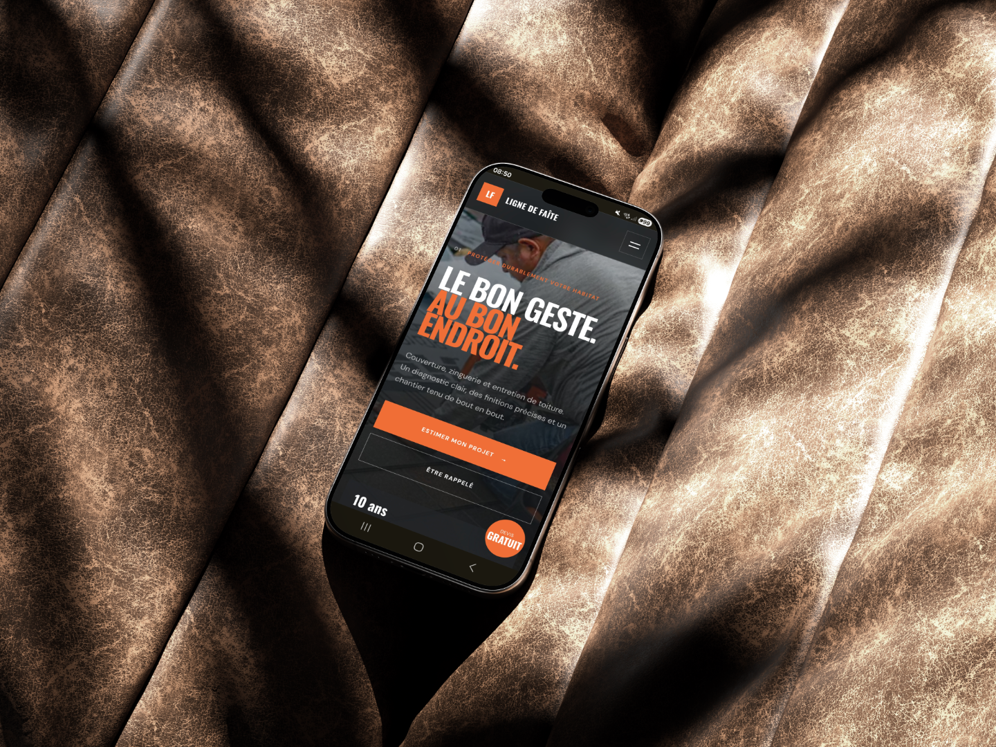 Aperçu téléphone du projet Artisan · Savoir-faire, capture 1 sur 10