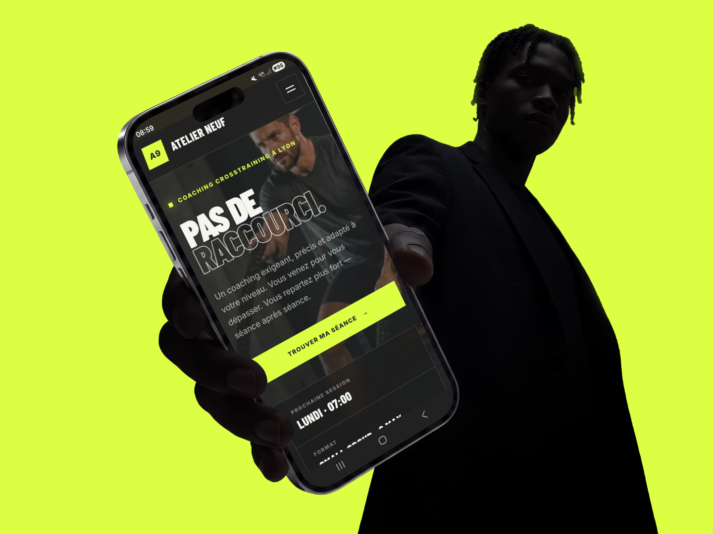Aperçu téléphone du projet Coach · Sport, capture 1 sur 7