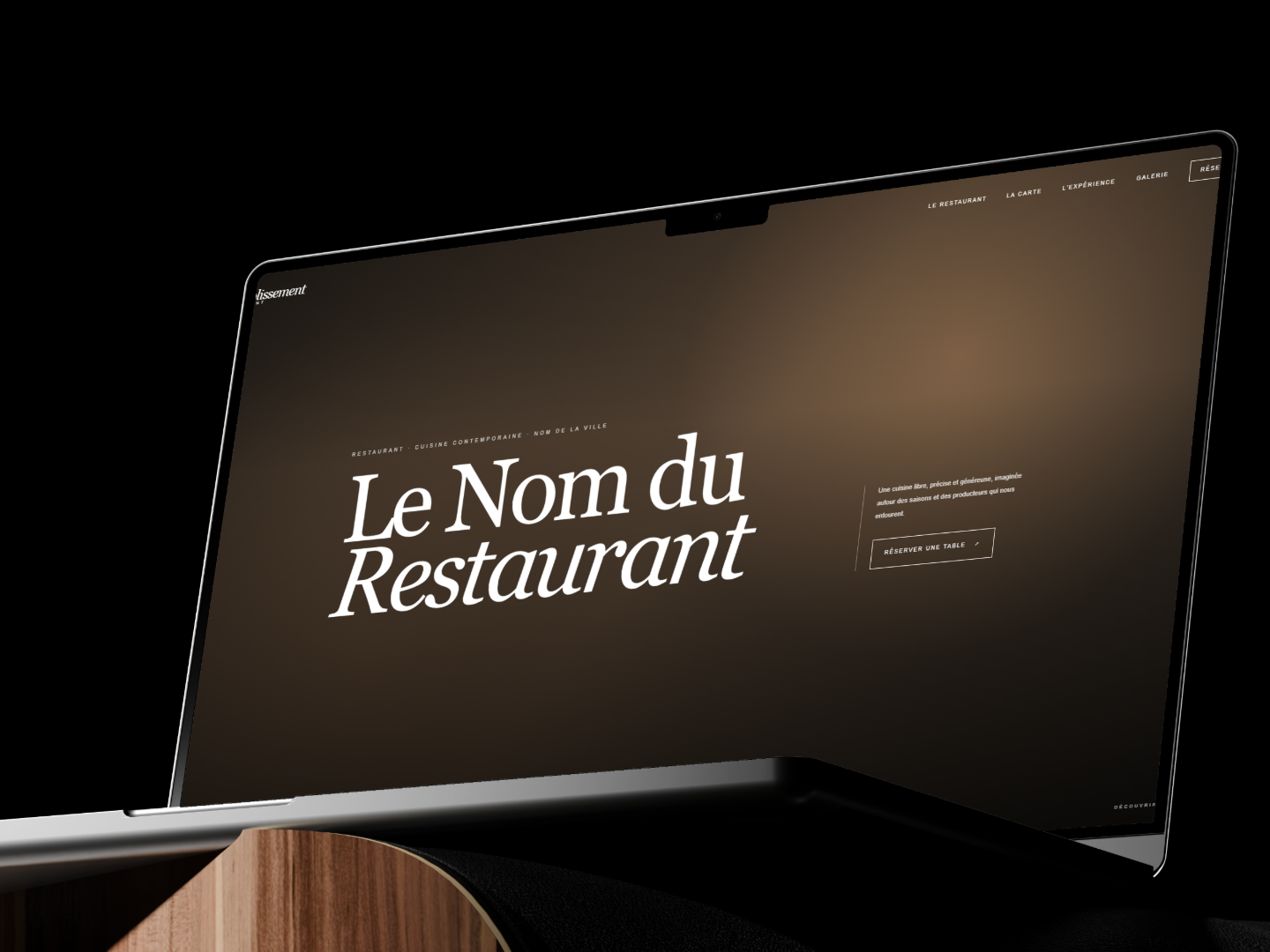 Aperçu ordinateur du projet Restauration · Convivial, capture 1 sur 6