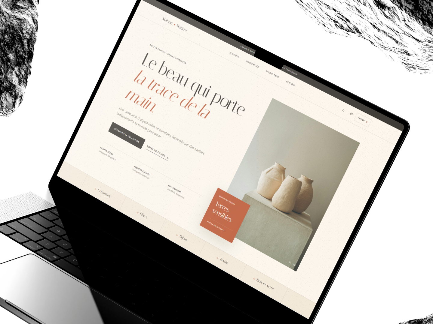 Aperçu ordinateur du projet Créatif · Boutique en ligne, capture 1 sur 5