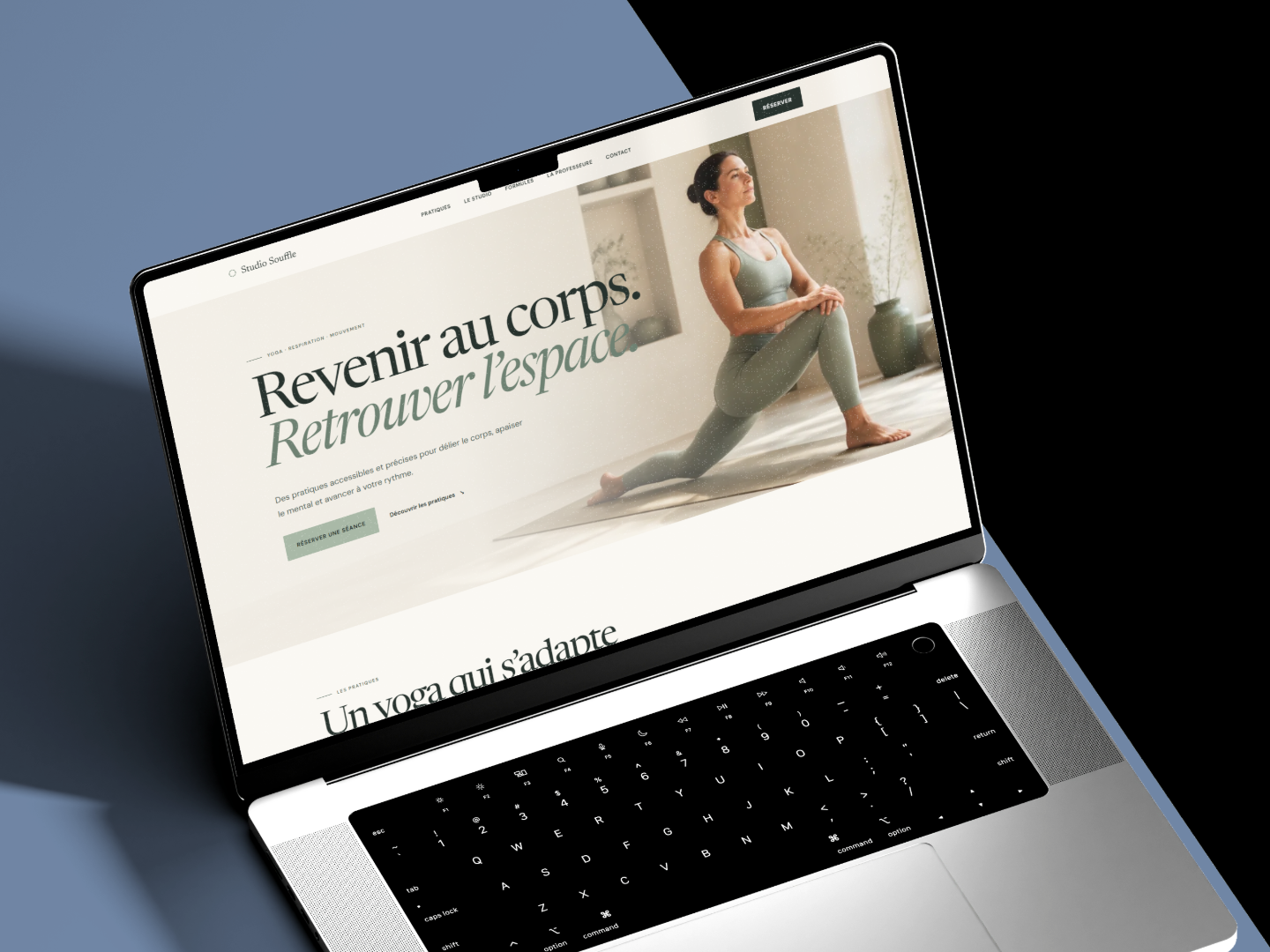 Aperçu ordinateur du projet Yoga · Gym douce, capture 1 sur 7
